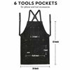 Picture of LeaSeek Leather Welding Apron,Heat & Flame-Resistant Heavy Duty Work Apron with 6 Pockets,Woodworking Shop Apron