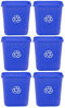 Picture of AmazonCommercial 7 Gallon Commercial Office Wastebasket, Blue w/Recycle Logo, 6-Pack