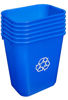 Picture of AmazonCommercial 7 Gallon Commercial Office Wastebasket, Blue w/Recycle Logo, 6-Pack