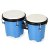 Picture of MUSCELL Bongos for Kids,5" and 6" Plastic Small Bongo Drums,Natural Sheepskin Head,w/ 8pcs Egg Shakers - Blue