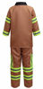 Picture of YOLSUN Tan Fireman Costume for Kids, Boys' and Girls' Firefighter Dress up (7 pcs) 8-9 Years