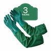 Picture of PACIFIC PPE 3 Pairs Chemical Resistant Gloves , PVC Reusable, Heavy Duty Waterproof Gloves with Cotton Liner, Anti-skid, Acid-alkali and Oil for Fishery Machinery Chemical Industry, 26", X Large