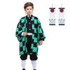 Picture of Demon Slayer Cosplay Costumes Kamado Tanjiro Kids Anime Kimono Hallowee Green Cloak S