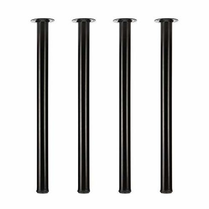 Picture of QLLY 30 inch Adjustable Tall Metal Desk Legs, Office Table Furniture Leg Set, Set of 4 (30 inch, Black)