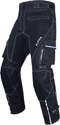 Picture of Dirt Bike Motocross Motorcycle Pants for Men hi Vis Armor Riding Racing Dual Sports overpants ATV mx BMX (Black, Waist 32"-34" Inseam 30")