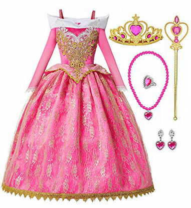 Picture of Sleeping Beauty Princess Aurora Party Girls Costume Dress Fancy Halloween Cosplay Dress Up