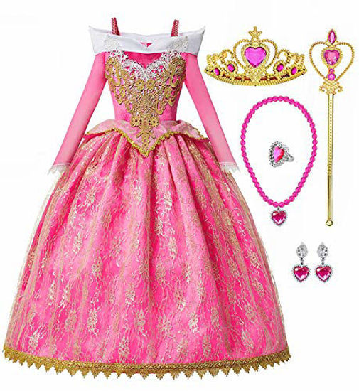 Picture of Sleeping Beauty Princess Aurora Party Girls Costume Dress Fancy Halloween Cosplay Dress Up