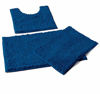 Picture of LuxUrux Bathroom Rugs 3pc Non-Slip Shaggy Chenille Bathroom Mat Set, Includes U-Shaped Contour Toilet Mat, 20 x 30'' and 16 x 24'' Bath Mat, Machine Washable (3 Pc Set - Style A, Blue)