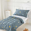 Picture of Uozzi Bedding 4 Piece Space Style Toddler Bedding Set with Planets - Includes Adorable Quilted Comforter, Fitted Sheet, Top Sheet, and Pillow Case for Boys Bed