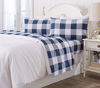 Picture of Great Bay Home - 100% Turkish Cotton Twin Flannel Sheet Set. Heavyweight, Warm, Winter Double Brushed Bed Sheets. Pre-Shrunk & Anti-Pill - Buffalo Check - Navy