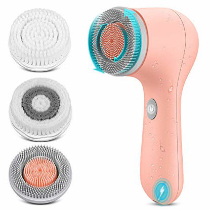 Picture of Facial Cleansing Brush NEWEST 2021ETEREAUTY Rechargeable Face Spin Brush Bi-Directional Rotation, Waterproof Exfoliating Scrubber Brush with 3 Heads for Cleaning Massaging and Removing Blackhead