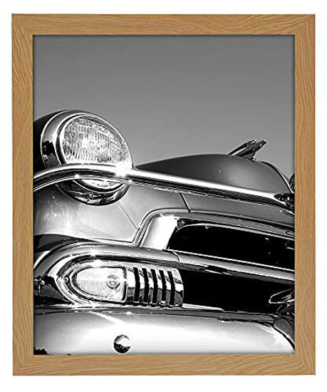 Picture of Americanflat 18x24 Poster Frame in Oak with Polished Plexiglass-Horizontal and Vertical Formats with Included Hanging Hardware