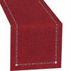 Picture of Grelucgo Super Long Handmade Hemstitched Polyester Rectangle Table Runners, Cranberry 14x144 inch