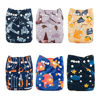 Picture of Babygoal Baby Cloth Diapers, Reusable Washable Adjustable Nappy for Boys and Girls, 6pcs Diapers+6 Microfiber Inserts+4pcs Bamboo Inserts 6FB02