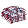 Picture of Amazon Basics Ultra-Soft Micromink Sherpa Comforter Bed Set - Red/Navy Plaid, Twin