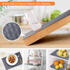 Picture of Shelf Liners for Kitchen Cabinets Refrigerator Liners Waterproof & Oil-Proof Kitchen Cupboard Liner Non-Slip Drawer Mats EVA Material Non Adhesive Fridge Mats for Shelves - Gray 17.5 x 236.2 Inches