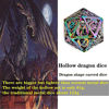 Picture of Dragon Pattern Hollow Metal DND Game Dice 7Pcs Set and with Metal Box Gifts for Dungeons and Dragons RPG MTG Table Games D&D Pathfinder Shadowrun and Math Teaching