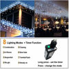 Picture of LED Icicle Lights Outdoor, 32.8ft 400 LED Icicle Christmas Lights with Timer, Memory Function, Waterproof, Connectable Eaves Curtain Fairy String Lights Cool White for Christmas, Thanksgiving, Easter