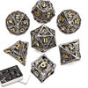 Picture of Dragon Pattern Hollow Metal DND Game Dice 7Pcs Set and with Metal Box Gifts for Dungeons and Dragons RPG MTG Table Games D&D Pathfinder Shadowrun and Math Teaching