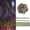 Picture of Dragon Pattern Hollow Metal DND Game Dice 7Pcs Set and with Metal Box Gifts for Dungeons and Dragons RPG MTG Table Games D&D Pathfinder Shadowrun and Math Teaching