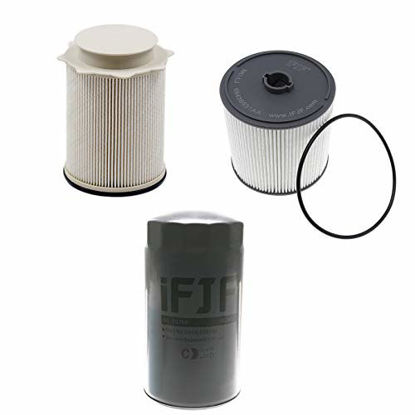 Picture of iFJF 68436631AA and 68157291AA Fuel Filter and 5083285AA Oil Filter Replacement for 2019-2020 Ram 2500 3500 4500 5500 6.7L Turbo Diesel Engines Precision Element Allow Enough Fluid or Air Flow