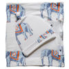 Picture of Bungalow Baby Swaddle Set - Premium Bamboo Viscose Baby Swaddle Blanket & Hat Set, Baby Boy, Baby Girl, Unisex, Newborn Swaddle, Baby Wrap, Bamboo Blanket (Chinoiserie Elephant/Blue)