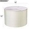 Picture of Wellmet 16"x16"x12" Lampshade Assembly Required for Table Lamp ,Bedside Lamp,Floor Lamp,Fabric Drum Lampshade Classic Modern Style,Spider Fitter,Cream White