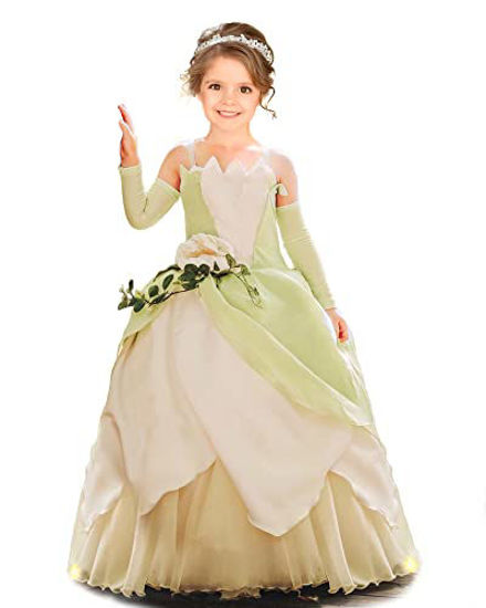 Picture of Princess Costume for Girls Fancy Fairy Halloween Party Dress Up Toddler Baby Tale Role Play Green Dress