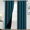 Picture of 100% Blackout Curtains for Bedroom Thermal Insulated Blackout Curtains 96 inch Length Heat and Full Light Blocking Curtains Window Drapes for Living Room with Black Liner 2 Panels Set, Dark Teal