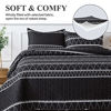 Picture of Andency Black Quilt Set King (104x90 Inch), 3 Pieces(1 Striped Triangle Printed Quilt and 2 Pillowcases), Bohemian Reversible Bedspread Microfiber Coverlet Sets All-Season