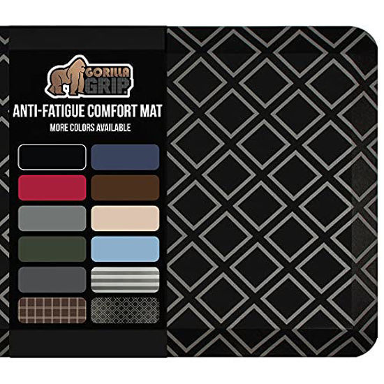Anti Fatigue Cushioned Comfort Mat, Ergonomically Durable, Supportive,  Padded, Thick and Washable, Stain-Resistant, Kitchen, Garage, Office  Standing
