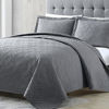 Picture of EXQ Home Quilt Set King Size Grey 3 Piece,Lightweight Microfiber Coverlet Modern Style Wheat Pattern Bedspread Set(1 Quilt,2 Pillow Shams)