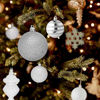 Picture of RN'D Christmas Snowflake Ball Ornaments - Christmas Hanging Snowflake and Ball Ornament Assortment Set with Hooks - 76 Ornaments and Hooks (White & Silver)