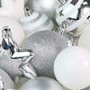 Picture of RN'D Christmas Snowflake Ball Ornaments - Christmas Hanging Snowflake and Ball Ornament Assortment Set with Hooks - 76 Ornaments and Hooks (White & Silver)