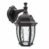 Picture of Maxxima LED Outdoor Wall Light, Black w/ Clear Water Glass, Photocell Sensor, 580 Lumens, 3000K Warm White, Dusk to Dawn Light Sensor