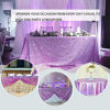 Picture of B-COOL Rectangle Sequin Tablecloth Lilac Sparkle Tablecloth Glitz Tablecloth Sequin Table Cloth for Romantic Birthday Party Event Lavender 90X132 inches