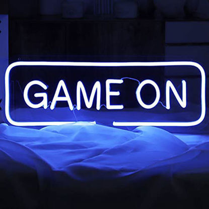 Picture of Moweek Game On Gamer Gift USB Powered Led Neon Signs Wall Decor for Teen Boys Game Room Decor,Game Zone, Man Cave, Bedroom,Christmas