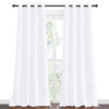 Picture of NICETOWN White Curtains for Sliding Door - 55 by 96, 2 Pieces, Blocking Out 50% Sunlight Window Treatment Modern Design Grommet Curtain Panels for Dining Room