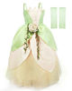 Picture of ToLaFio Tiana Costume Princess Costume for Girls Dress Birthday Role Play Dress Up Ball Gown