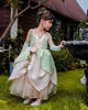 Picture of ToLaFio Tiana Costume Princess Costume for Girls Dress Birthday Role Play Dress Up Ball Gown