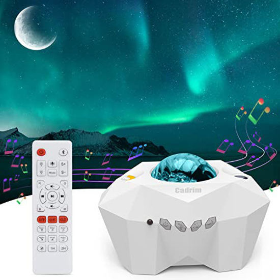 Picture of Cadrim Star Light Projector Aurora with Moon, LED Laser Starry Projection Built-in Bluetooth Speaker and Remote Multi-Color Night Lamp for Bedroom, Home Theater, Game Room and Mood Ambience
