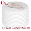 Picture of Cake Drums Round 14 Inches - (White, 12-Pack) - Sturdy 1/2 Inch Thick - Fully Wrapped Edges