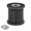 Picture of Stainless Steel 304 Black Wire Rope, Vinyl Coated, 7x7 Strand Core,Wire Rope OD is 1/16"Coated OD is 3/32" 328' Length, 326 lbs Breaking Strength