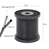 Picture of Stainless Steel 304 Black Wire Rope, Vinyl Coated, 7x7 Strand Core,Wire Rope OD is 1/16"Coated OD is 3/32" 328' Length, 326 lbs Breaking Strength