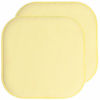 Picture of Sweet Home Collection Chair Cushion Memory Foam Pads Honeycomb Pattern Slip Non Skid Rubber Back Rounded Square 16" x 16" Seat Cover, 2 Pack, Yellow