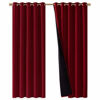 Picture of NICETOWN 100% Blackout Curtains with Black Liner Backing, Thermal Insulated Curtains for Living Room, Noise Reducing Drapes for Christmas, Burgundy Red, 70 inches x 84 inches Per Panel, Set of 2