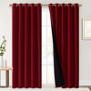 Picture of NICETOWN 100% Blackout Curtains with Black Liner Backing, Thermal Insulated Curtains for Living Room, Noise Reducing Drapes for Christmas, Burgundy Red, 70 inches x 84 inches Per Panel, Set of 2