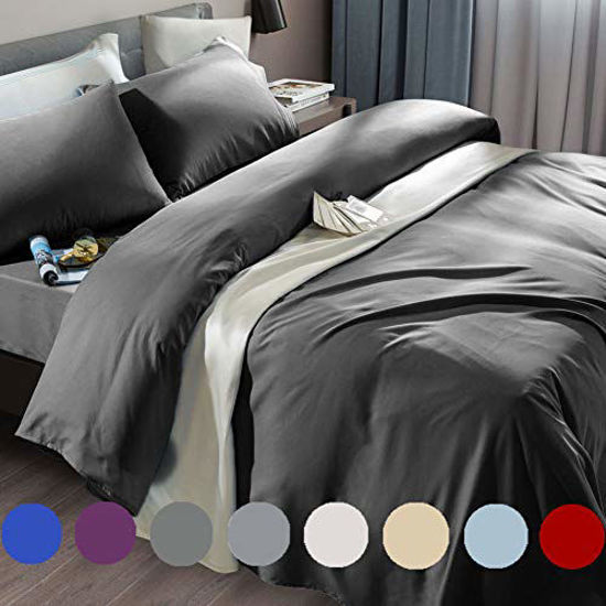 Picture of SONORO KATE Bed Sheet Set Super Soft Microfiber 1800 Thread Count Luxury Egyptian Sheets Fit 18 - 24 Inch Deep Pocket Mattress Wrinkle-6 Piece (Dark Grey, Full)