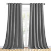 Picture of NICETOWN Bedroom Curtains Blackout Drapery Panels, Three Pass Microfiber Thermal Insulated Solid Ring Top Blackout Window Curtains/Drapes (Two Panels, 70 x 108 inches, Silver Grey)