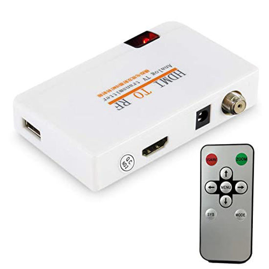 Picture of HDMI RF Modulator Coax Converter VHF Demodulator HD Digital Video Input Adapter for Roku Fire Stick VCR DVD Laptop PC PS4 PS5 Xbox Set-top Cable Box to F Type Female Antenna ANT Output Coaxial NTSC TV